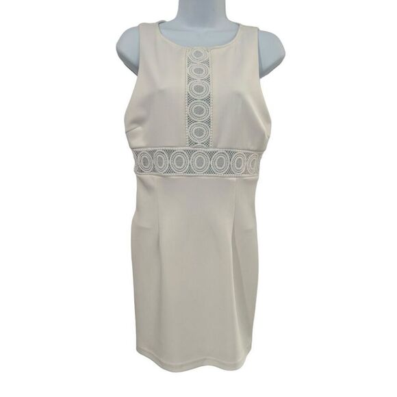 Forever 21 Ivory Sheath Dress Size Medium - Picture 1 of 6